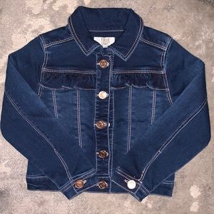 True Craft Girls Ruffled Denim Jacket | Size 4T